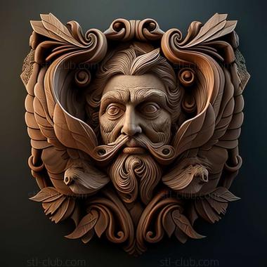 3D model uxury ting on carved (STL)